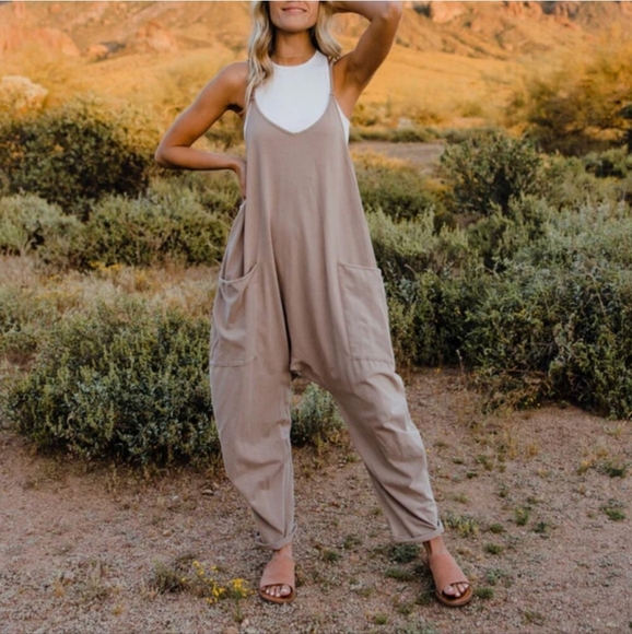 FP Movement by Free People Pants - Free People Movement Hot Shot Onesie Mocha Latte Medium
